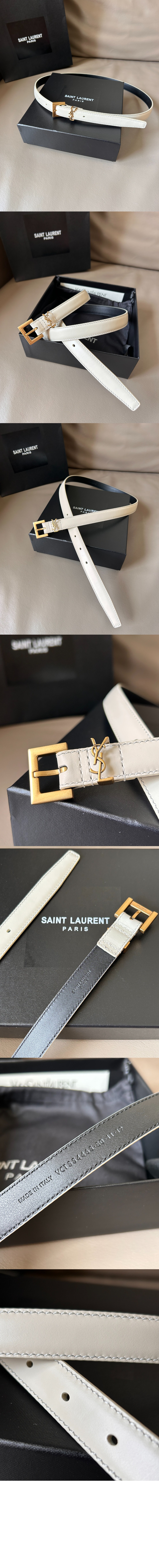 미러급레플리카사이트 | 명품레플리카 전문 쇼핑몰  | 퍼스트원 - 래커 처리된 가죽 소재의 CASSANDRE 스퀘어 버클 장식 얇은 벨트 554465 > 생로랑