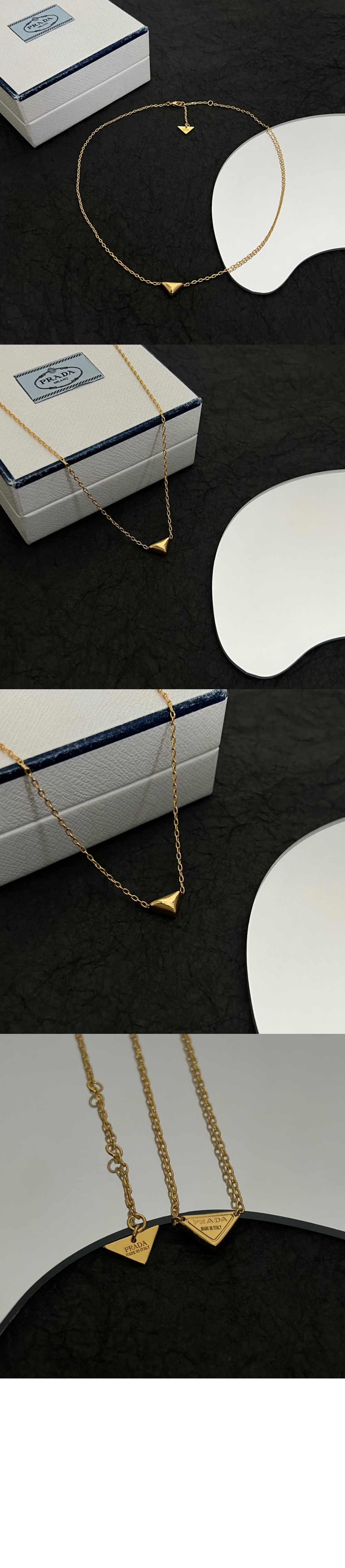 미러급레플리카사이트 | 명품레플리카 전문 쇼핑몰  | 퍼스트원 - 프라다 미니 트라이앵글 목걸이 1JCA36 > 프라다