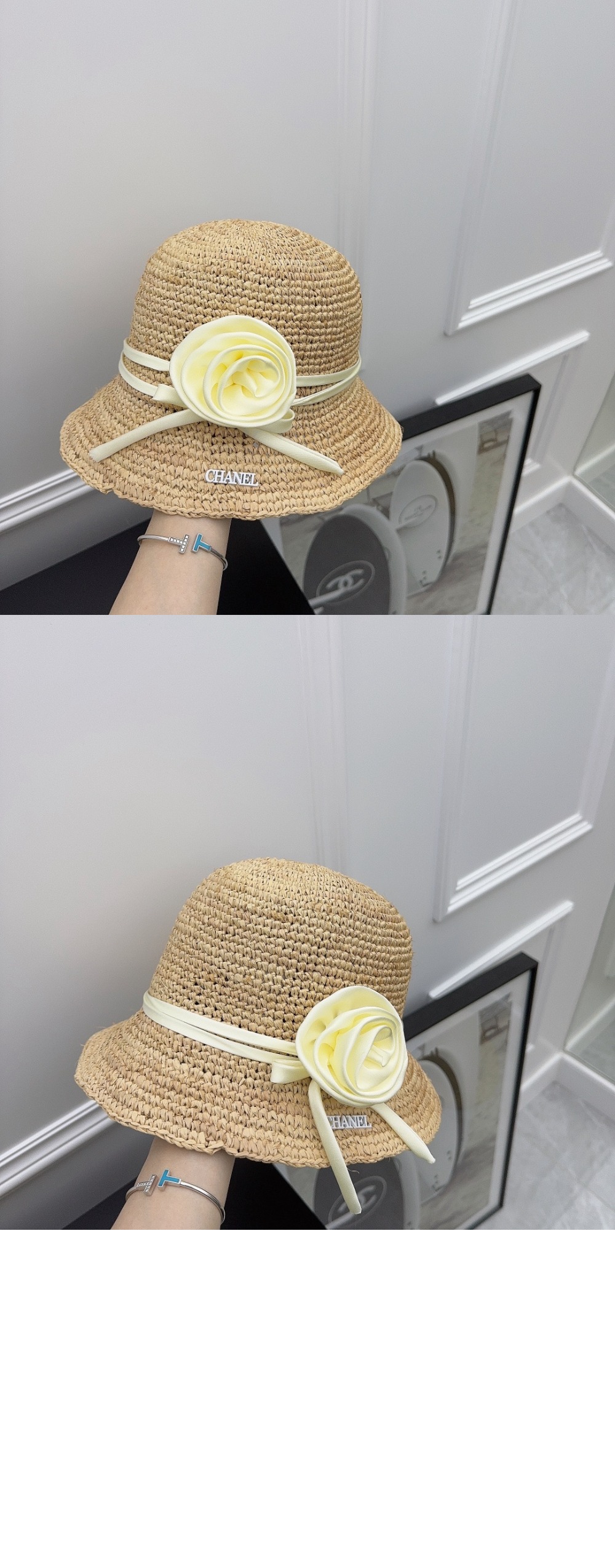 미러급레플리카사이트 | 명품레플리카 전문 쇼핑몰  | 퍼스트원 - 밀짚모자 버킷햇 AA8345 > 샤넬