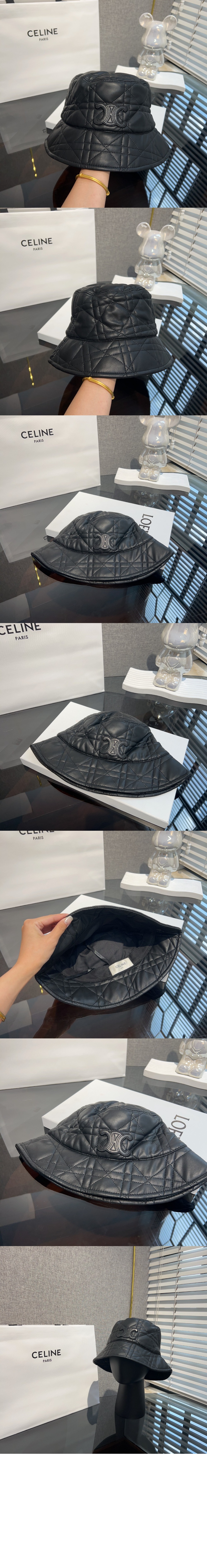 미러급레플리카사이트 | 명품레플리카 전문 쇼핑몰  | 퍼스트원 - 가죽 체크 버킷햇 2A4317 > 셀린느