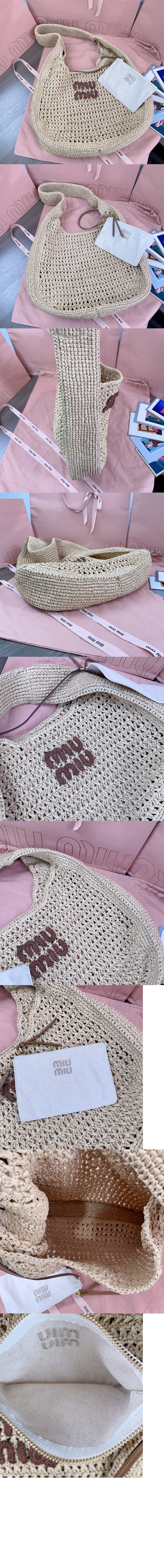 미러급레플리카사이트 | 명품레플리카 전문 쇼핑몰  | 퍼스트원 - 우븐 패브릭 호보백 5BC116 > 미우미우