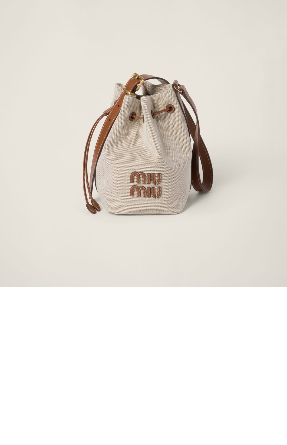 미러급레플리카사이트 | 명품레플리카 전문 쇼핑몰  | 퍼스트원 - 캔버스 및 가죽 버킷 미듐백 5BE090 > 미우미우