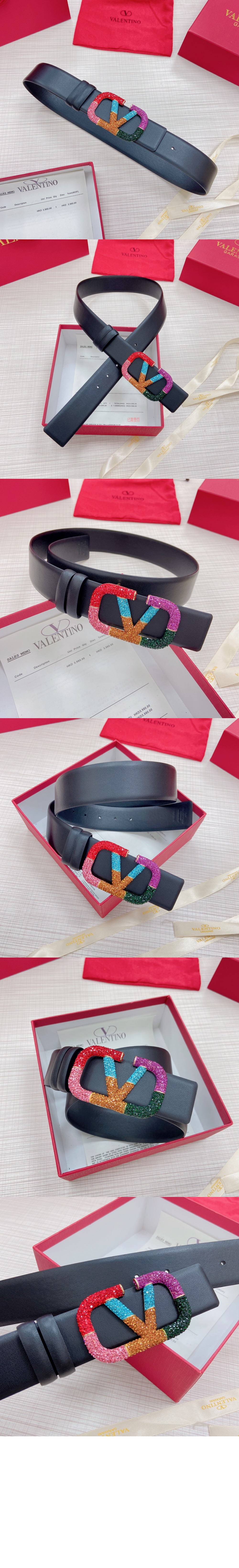 미러급레플리카사이트 | 명품레플리카 전문 쇼핑몰  | 퍼스트원 - 양면 크리스탈 장식 가죽 벨트 > 발렌티노