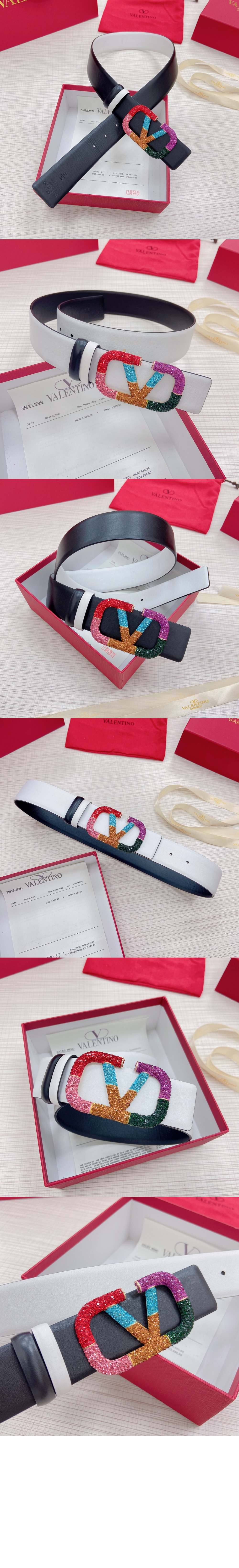 미러급레플리카사이트 | 명품레플리카 전문 쇼핑몰  | 퍼스트원 - 양면 크리스탈 장식 가죽 벨트 > 발렌티노