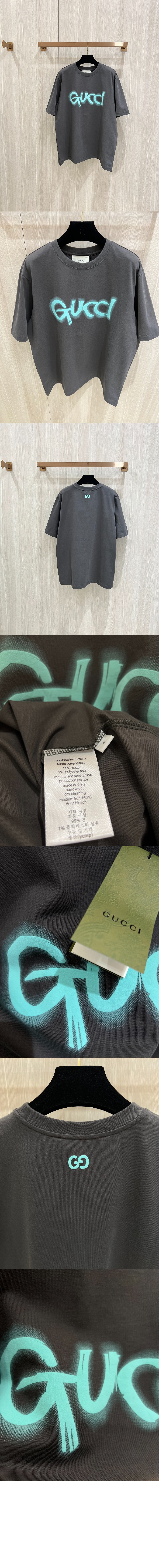 미러급레플리카사이트 | 명품레플리카 전문 쇼핑몰  | 퍼스트원 - 로고 프린트 반팔 > 구찌