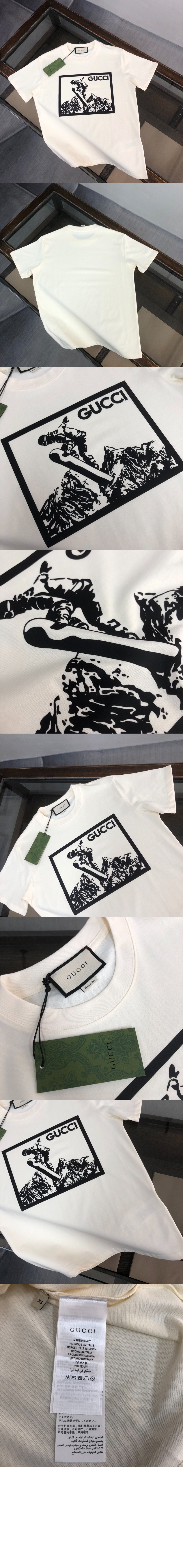 미러급레플리카사이트 | 명품레플리카 전문 쇼핑몰  | 퍼스트원 - 로고 프린트 반팔 > 구찌