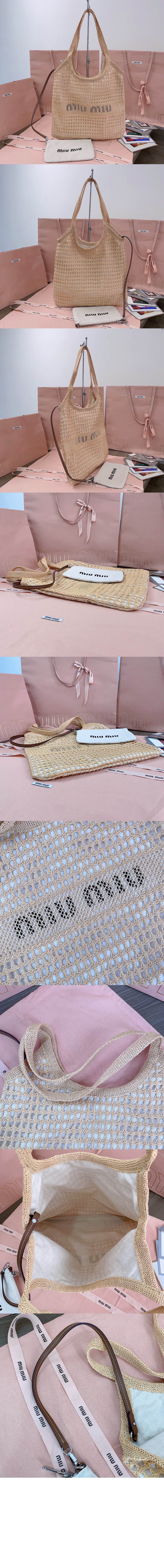 미러급레플리카사이트 | 명품레플리카 전문 쇼핑몰  | 퍼스트원 - 토트백 우븐 리넨 미니 5BG231 > 미우미우