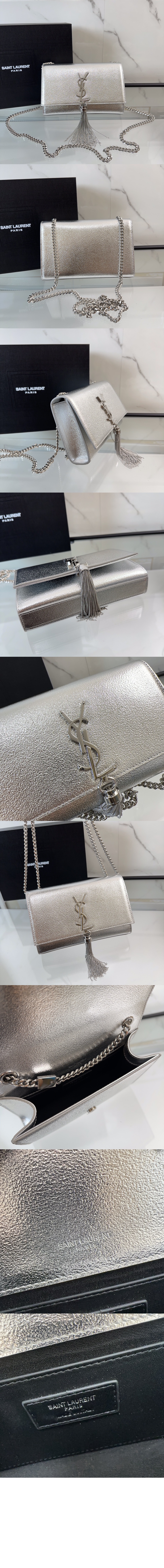 미러급레플리카사이트 | 명품레플리카 전문 쇼핑몰  | 퍼스트원 - 메탈릭 가죽 소재의 KATE 스몰 태슬백 474366 > 생로랑
