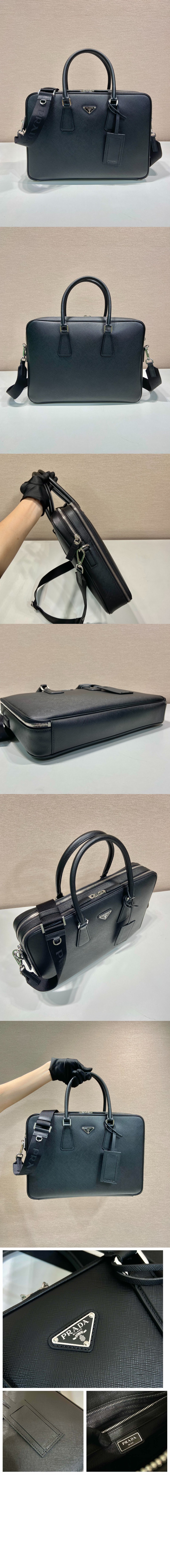 미러급레플리카사이트 | 명품레플리카 전문 쇼핑몰  | 퍼스트원 - 사피아노 가죽 브리프케이스 2VE022 > 프라다