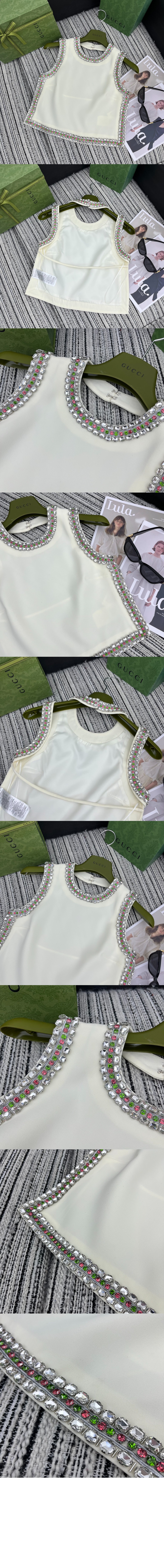 미러급레플리카사이트 | 명품레플리카 전문 쇼핑몰  | 퍼스트원 - 크리스털 자수 울 실크 탑 > 구찌