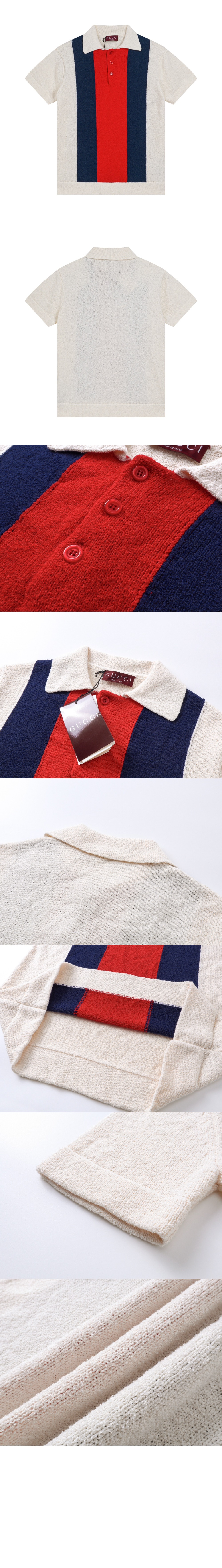 미러급레플리카사이트 | 명품레플리카 전문 쇼핑몰  | 퍼스트원 - 코튼 블렌드 테리 니트 폴로 셔츠 > 구찌