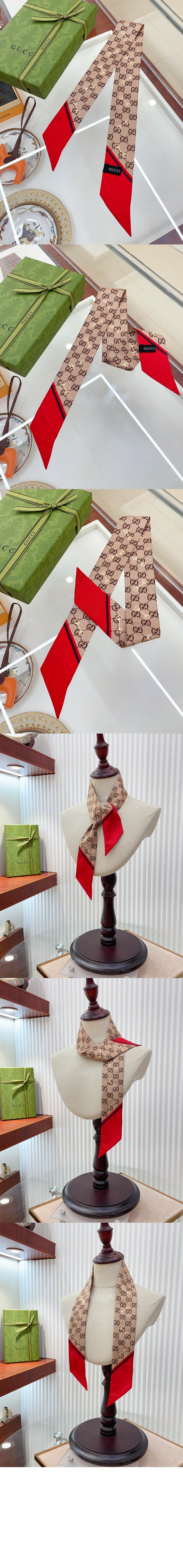 미러급레플리카사이트 | 명품레플리카 전문 쇼핑몰  | 퍼스트원 - GG 프린트 홀스빗 실크 넥 보우 6637193 > 구찌