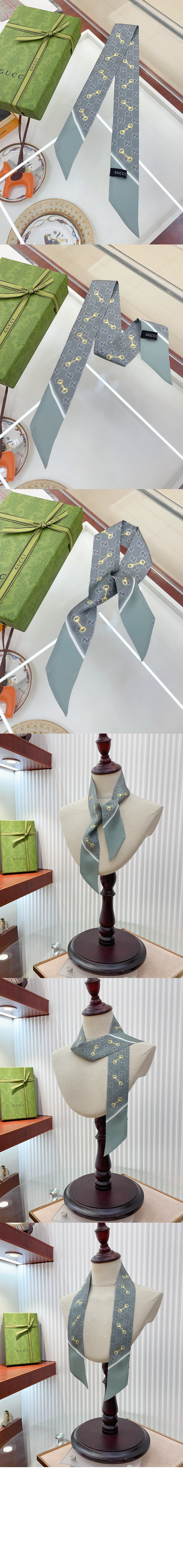 미러급레플리카사이트 | 명품레플리카 전문 쇼핑몰  | 퍼스트원 - GG 프린트 홀스빗 실크 넥 보우 6637193 > 구찌