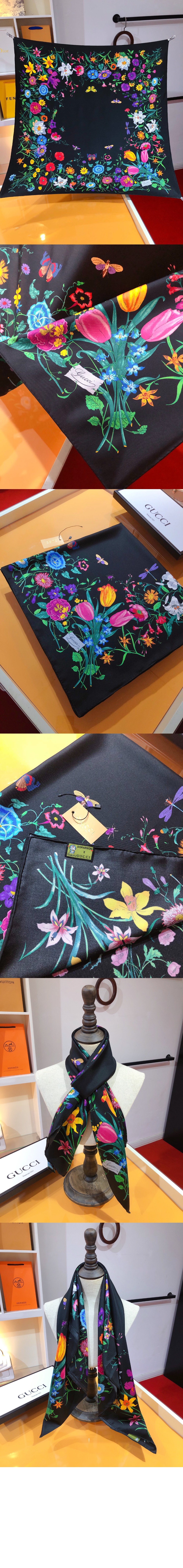 미러급레플리카사이트 | 명품레플리카 전문 쇼핑몰  | 퍼스트원 - 플로라 프린트 실크 까레 699506 > 구찌