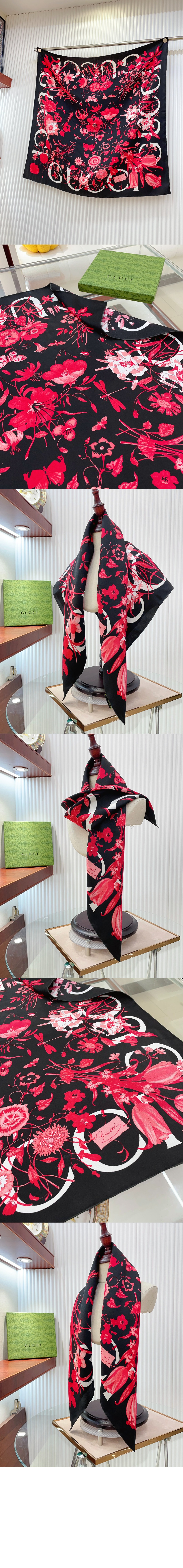 미러급레플리카사이트 | 명품레플리카 전문 쇼핑몰  | 퍼스트원 - 플로라 프린트 실크 까레 > 구찌