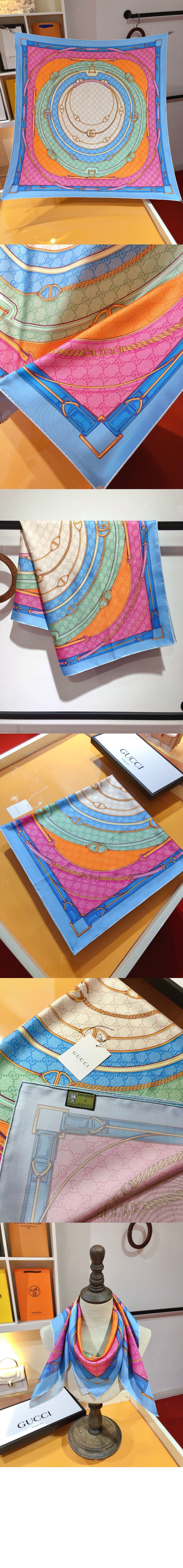 미러급레플리카사이트 | 명품레플리카 전문 쇼핑몰  | 퍼스트원 - GG 벨트 프린트 실크 스카프  788599 > 구찌