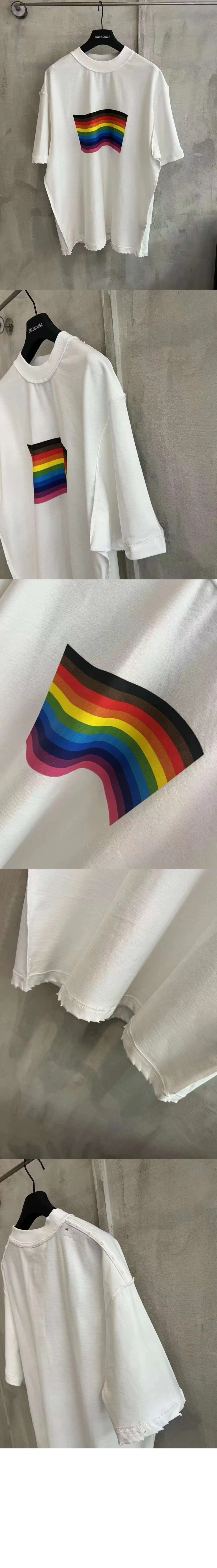 미러급레플리카사이트 | 명품레플리카 전문 쇼핑몰  | 퍼스트원 - 레인보우 플래그 인사이드 아웃 오버사이즈 티셔츠 > 발렌시아가