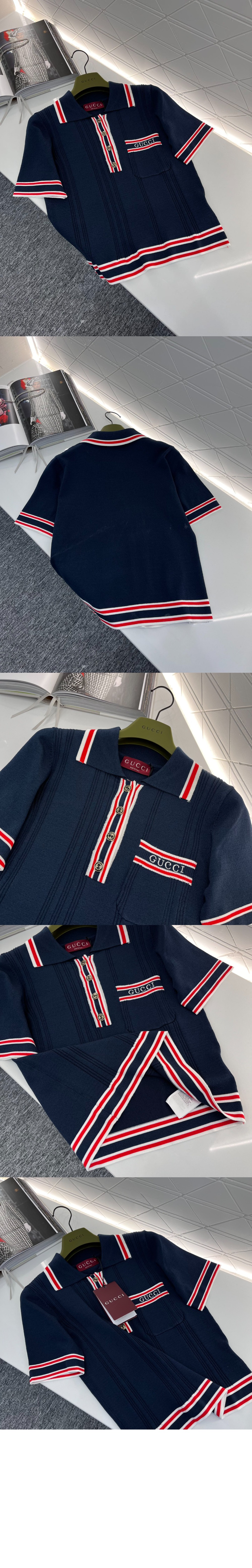 미러급레플리카사이트 | 명품레플리카 전문 쇼핑몰  | 퍼스트원 - 스트라이프 트리밍 폴로 탑 > 구찌