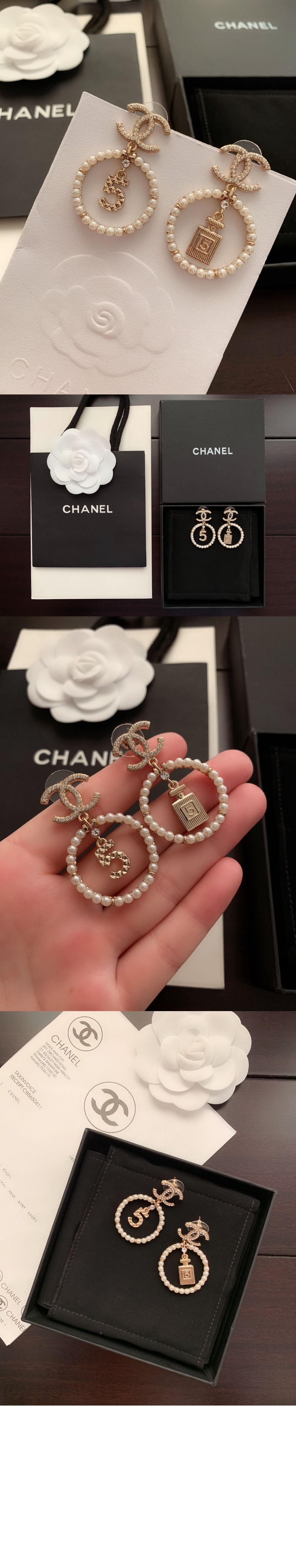 미러급레플리카사이트 | 명품레플리카 전문 쇼핑몰  | 퍼스트원 - 펄리 화이트 & 크리스탈 귀걸이 AB3078 > 샤넬