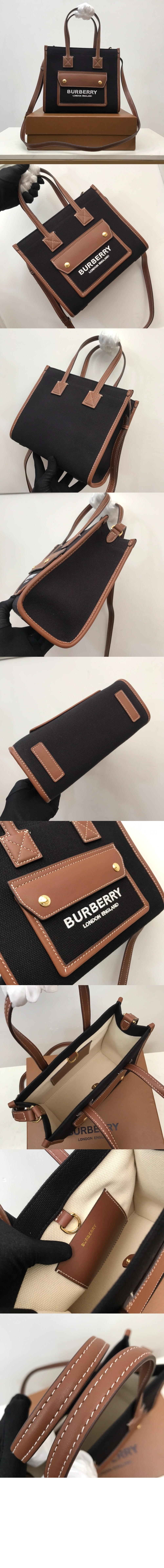 미러급레플리카사이트 | 명품레플리카 전문 쇼핑몰  | 퍼스트원 - 투톤 캔버스 레더 미니 토트 80557491 > 버버리