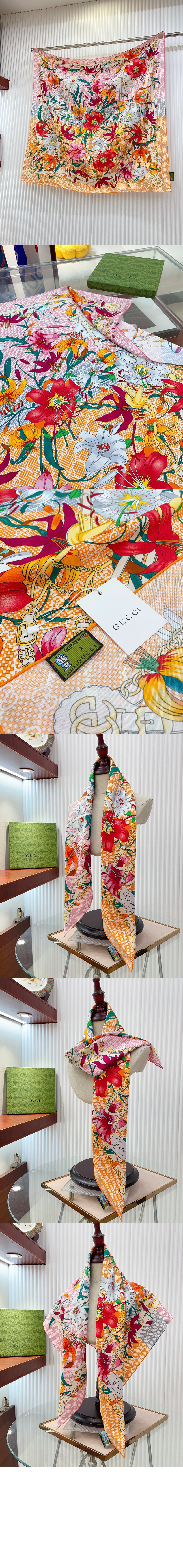 미러급레플리카사이트 | 명품레플리카 전문 쇼핑몰  | 퍼스트원 - 플로라 프린트 실크 스카 777068 > 구찌