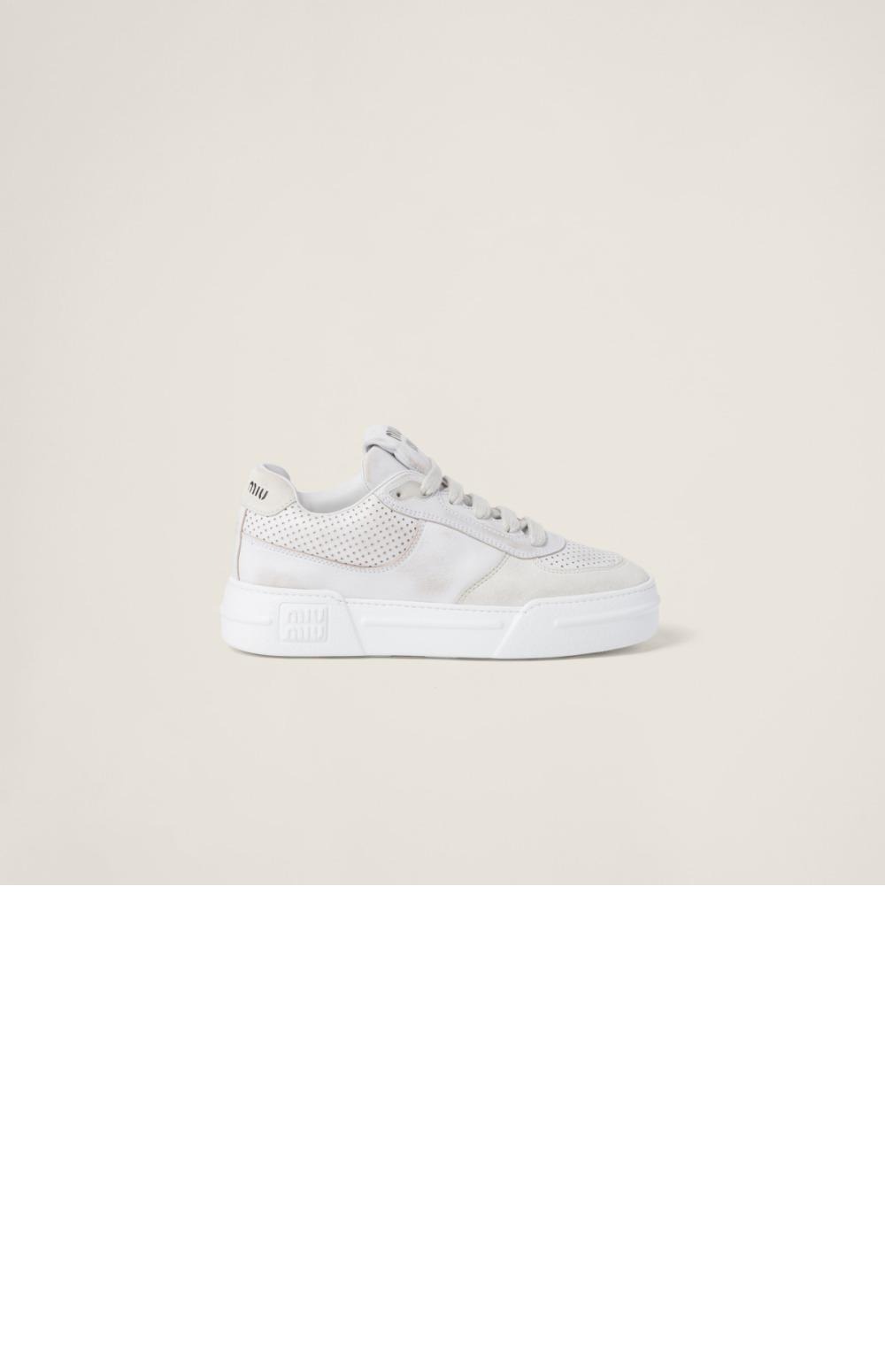 미러급레플리카사이트 | 명품레플리카 전문 쇼핑몰  | 퍼스트원 - 블리치 가죽 스웨이드 스니커즈 5E150E > 미우미우
