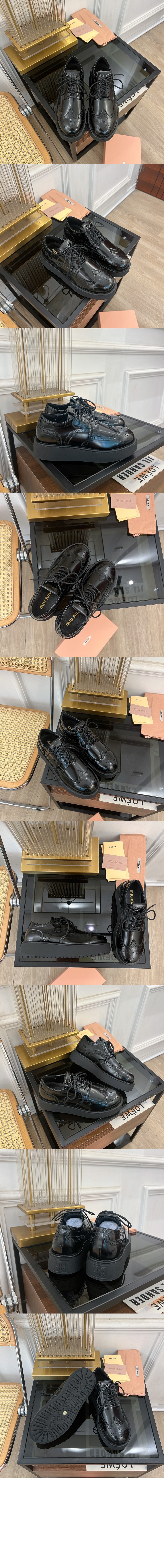 미러급레플리카사이트 | 명품레플리카 전문 쇼핑몰  | 퍼스트원 - 브러쉬드 가죽 옥스포드 브로그 5E177E > 미우미우