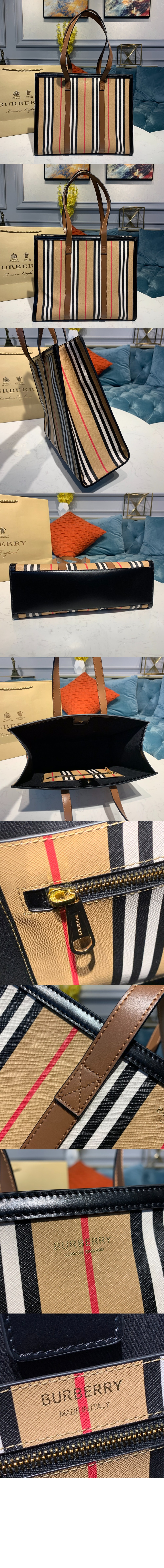 미러급레플리카사이트 | 명품레플리카 전문 쇼핑몰  | 퍼스트원 - 스트라이프 토트백 80730561 > 버버리