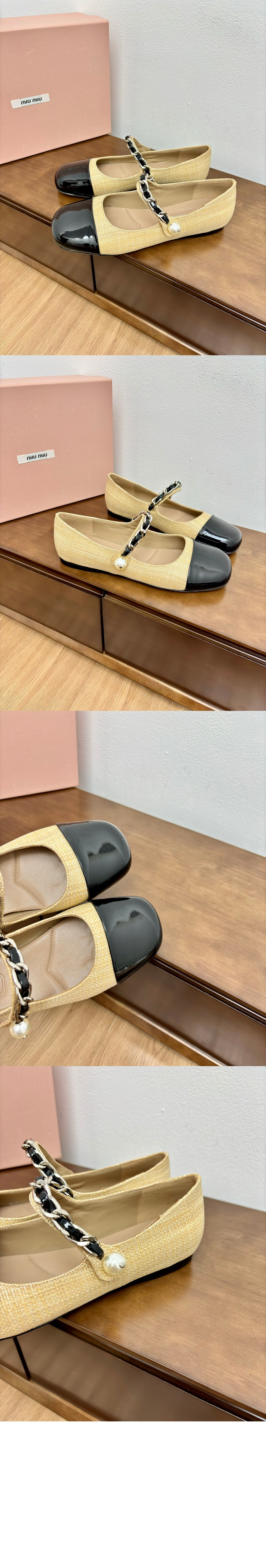 미러급레플리카사이트 | 명품레플리카 전문 쇼핑몰  | 퍼스트원 - 패브릭 및 페이턴트 가죽 발레리나 5F131E > 미우미우