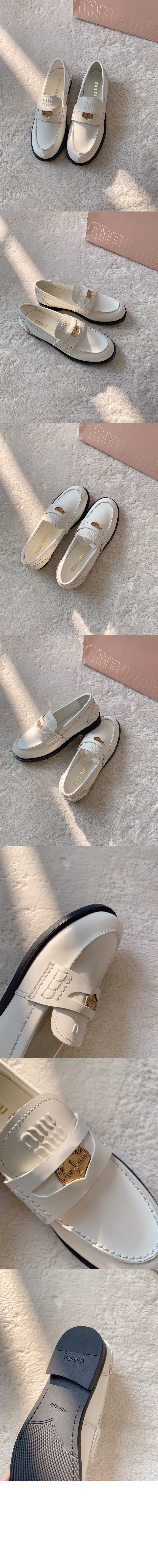 미러급레플리카사이트 | 명품레플리카 전문 쇼핑몰  | 퍼스트원 - 빈티지 효과 가죽 페니 로퍼 5D773D > 미우미우