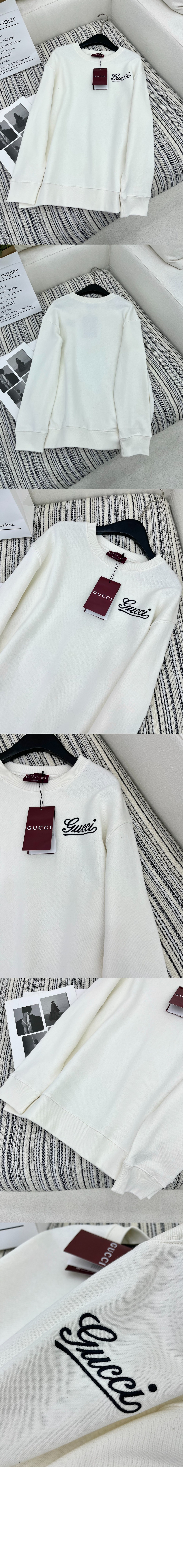 미러급레플리카사이트 | 명품레플리카 전문 쇼핑몰  | 퍼스트원 - 자수 코튼 저지 스웨트셔츠 > 구찌