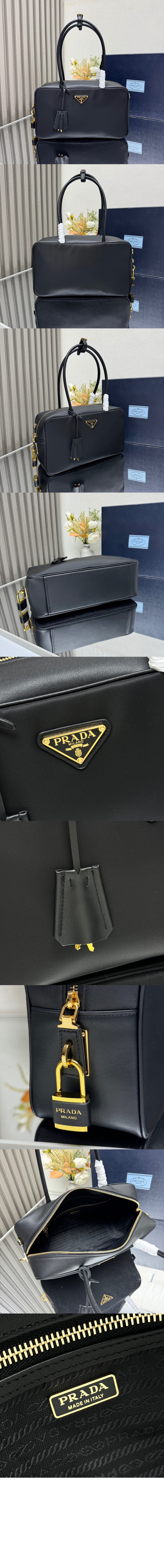 미러급레플리카사이트 | 명품레플리카 전문 쇼핑몰  | 퍼스트원 - 자물쇠가 있는 미디엄 리나일론 및 가죽 탑 핸들백 1BB132 > 프라다
