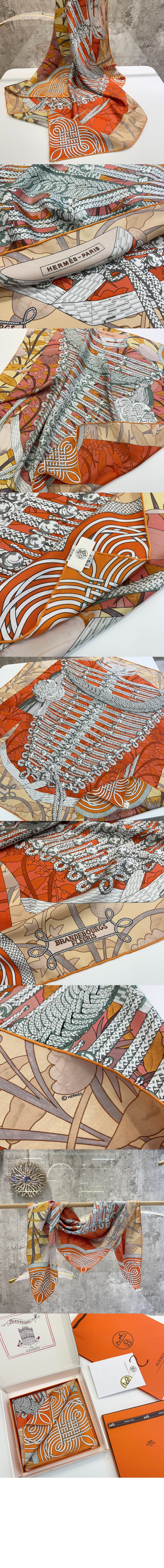 미러급레플리카사이트 | 명품레플리카 전문 쇼핑몰  | 퍼스트원 - Brandebourgs Fleuris 더블 페이스 스카프 90 > 에르메스