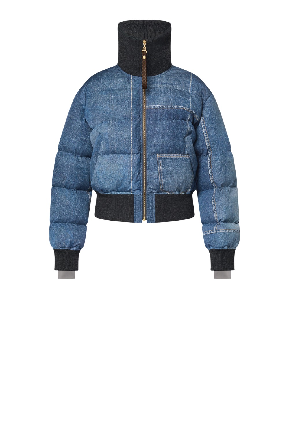 미러급레플리카사이트 | 명품레플리카 전문 쇼핑몰  | 퍼스트원 - 데님 프린트 크롭드 푸퍼 재킷 > 루이비통