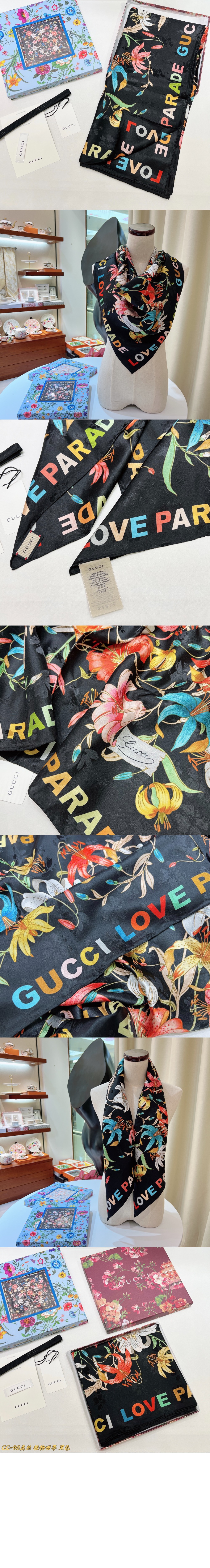 미러급레플리카사이트 | 명품레플리카 전문 쇼핑몰  | 퍼스트원 - 꽃 프린트 실크 스카프  704127 > 구찌