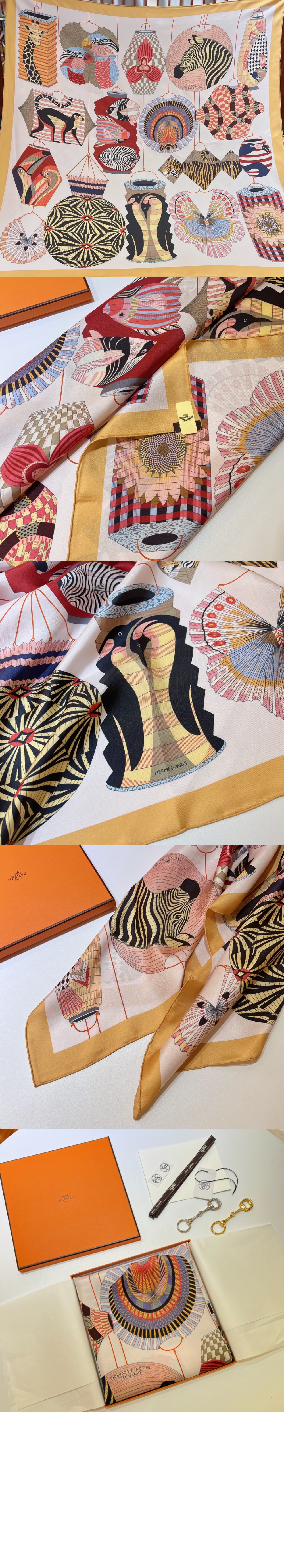 미러급레플리카사이트 | 명품레플리카 전문 쇼핑몰  | 퍼스트원 - Lanternes, Ballons et Cocardes 90 까레 실크 스카프 > 에르메스