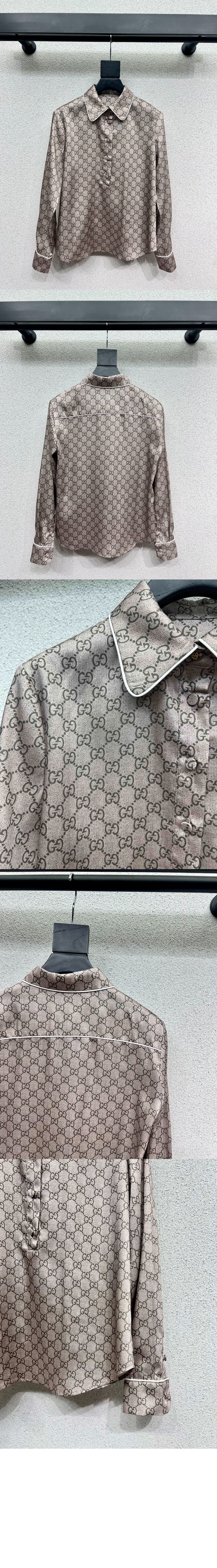 미러급레플리카사이트 | 명품레플리카 전문 쇼핑몰  | 퍼스트원 - 프린트 실크 트윌 셔츠 > 구찌