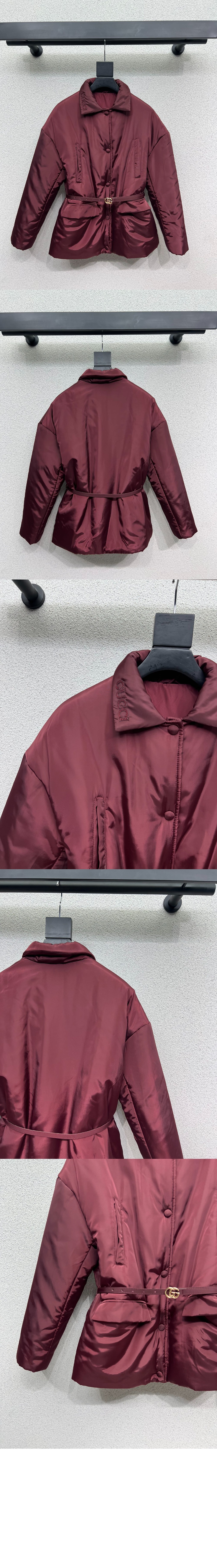 미러급레플리카사이트 | 명품레플리카 전문 쇼핑몰  | 퍼스트원 - 벨트 장식 패딩 개버딘 자켓 > 구찌