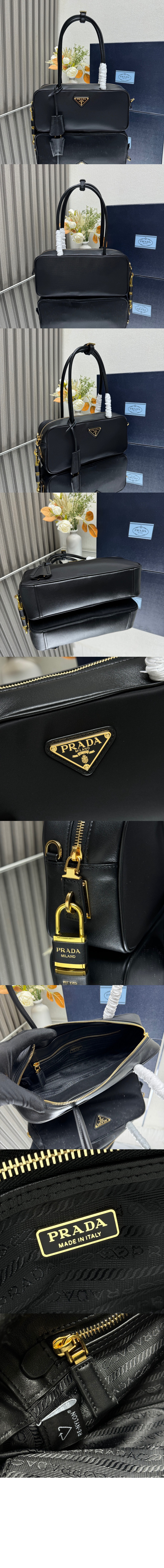 미러급레플리카사이트 | 명품레플리카 전문 쇼핑몰  | 퍼스트원 - 자물쇠가 있는 스몰 리나일론 및 가죽 탑 핸들백 1BB133 > 프라다