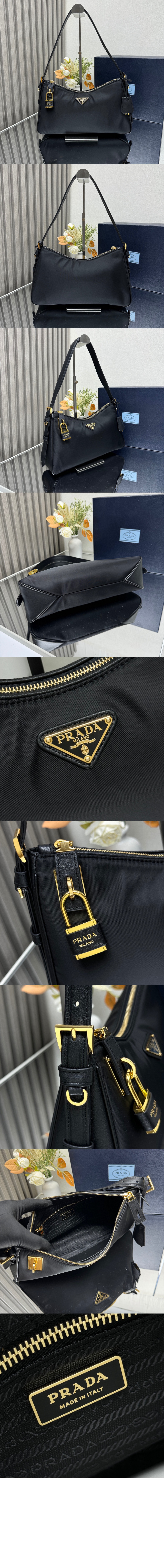 미러급레플리카사이트 | 명품레플리카 전문 쇼핑몰  | 퍼스트원 - 자물쇠가 있는 프라다 에메 라지 리나일론 및 가죽 숄더백 1BC232 > 프라다