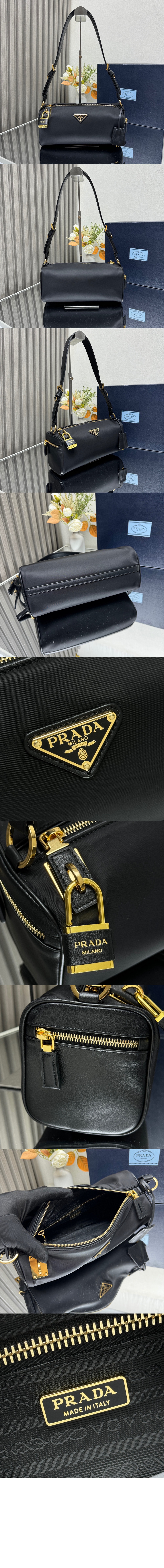 미러급레플리카사이트 | 명품레플리카 전문 쇼핑몰  | 퍼스트원 - 자물쇠가 있는 미디엄 리나일론 및 가죽 숄더백 1BC233 > 프라다