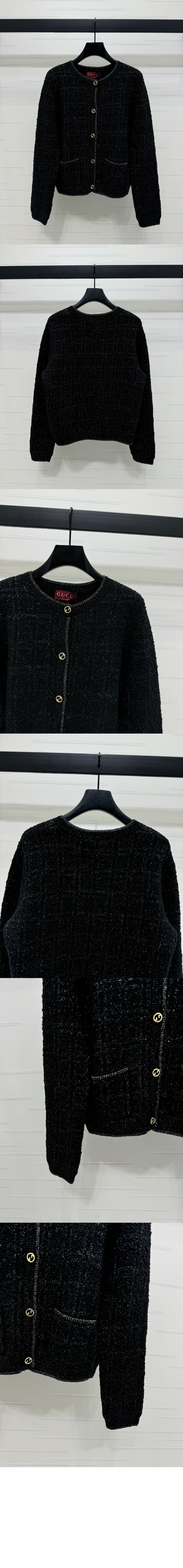 미러급레플리카사이트 | 명품레플리카 전문 쇼핑몰  | 퍼스트원 - 울 및 라메 체크 자카드 가디건 > 구찌