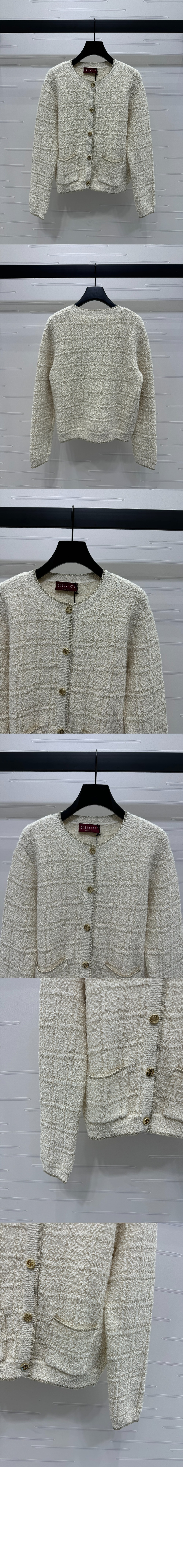 미러급레플리카사이트 | 명품레플리카 전문 쇼핑몰  | 퍼스트원 - 울 및 라메 체크 자카드 가디건 > 구찌