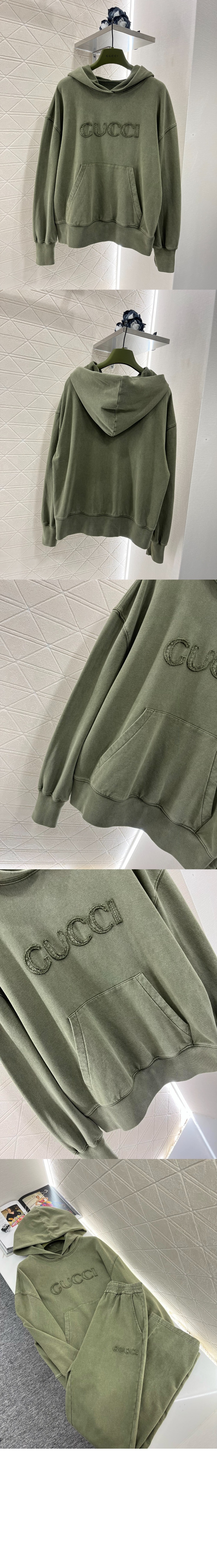 미러급레플리카사이트 | 명품레플리카 전문 쇼핑몰  | 퍼스트원 - 자수 코튼 저지 후드 스웨트셔츠 > 구찌