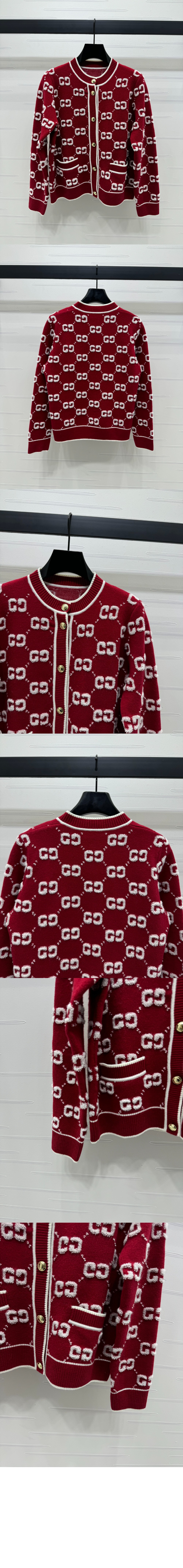 미러급레플리카사이트 | 명품레플리카 전문 쇼핑몰  | 퍼스트원 - GG 울 부클레 자카드 가디건 > 구찌