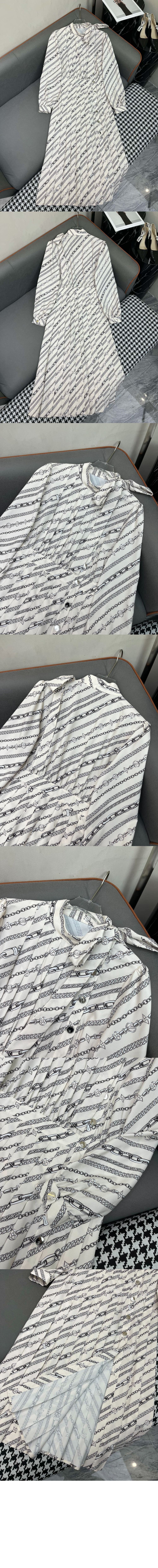 미러급레플리카사이트 | 명품레플리카 전문 쇼핑몰  | 퍼스트원 - 롱 슬리브드 체인 프린트 드레스 > 루이비통