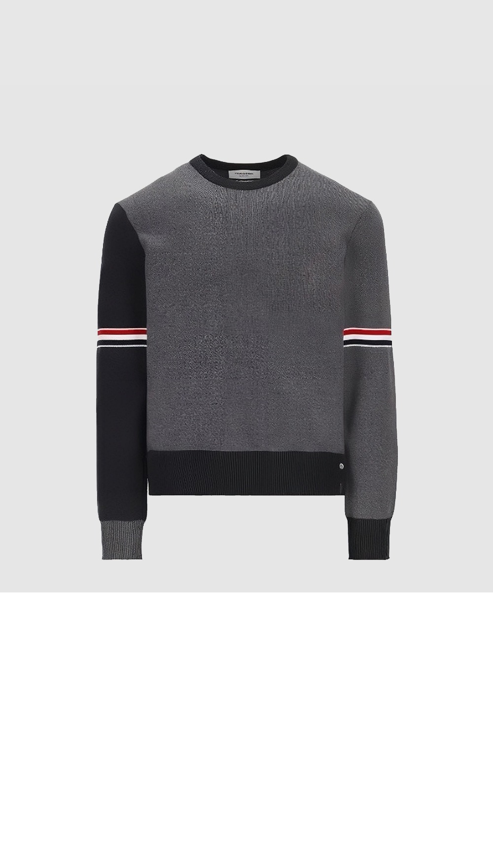 미러급레플리카사이트 | 명품레플리카 전문 쇼핑몰  | 퍼스트원 - 밀라노 스티치 바이컬러 크루넥 풀오버 > 톰브라운