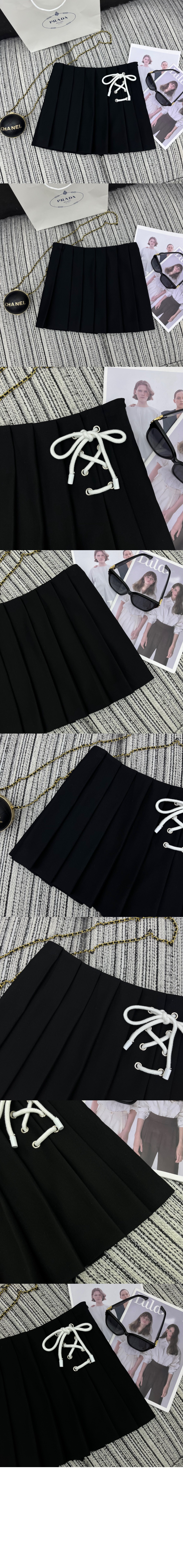 미러급레플리카사이트 | 명품레플리카 전문 쇼핑몰  | 퍼스트원 - 플리츠 스트레치 드릴 미니스커트 > 프라다