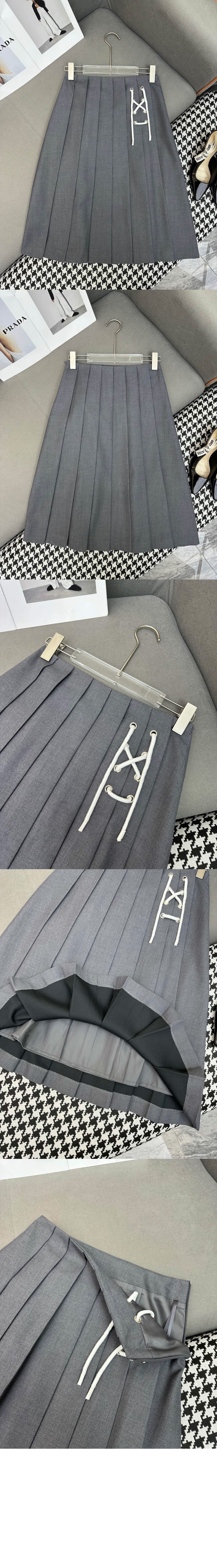 미러급레플리카사이트 | 명품레플리카 전문 쇼핑몰  | 퍼스트원 - 플리츠 개버딘 미디스커트 > 프라다