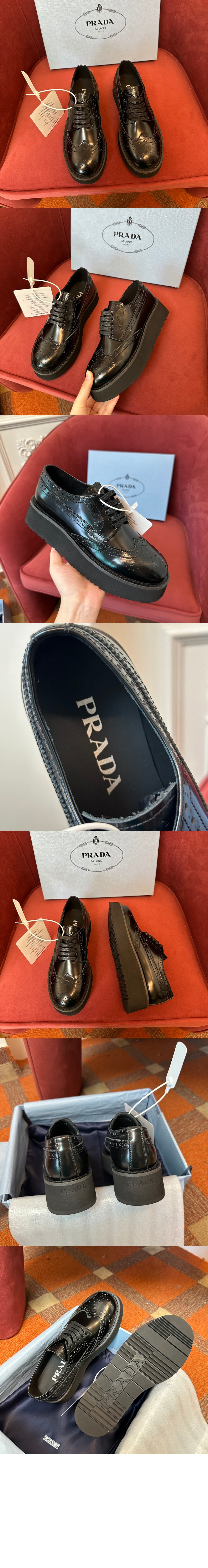 미러급레플리카사이트 | 명품레플리카 전문 쇼핑몰  | 퍼스트원 - 기모 가죽 더비 슈즈 1E511N > 프라다